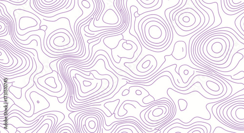 Abstract seamless pattern of fluid lavender contour lines on a white background, creating an organic, wavy graphic texture ideal for modern designs and subtle backdrops