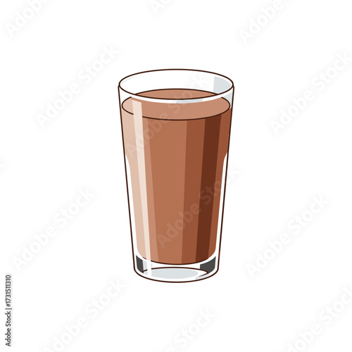 A Tall Glass of Creamy Chocolate Drink, Refreshing and Delicious