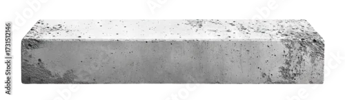 Panel kuchenny z motywem Rectangular concrete block with clean top and rough sides, isolated on transparent cutout background