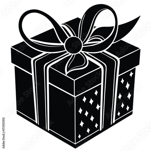 gift box with ribbon vector illustration on white  (1).eps