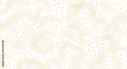 Elegant Seamless Golden Topographic Line Pattern Abstract Background Graphic with Fluid Contours and Subtle Elevation Curves for Modern Design
