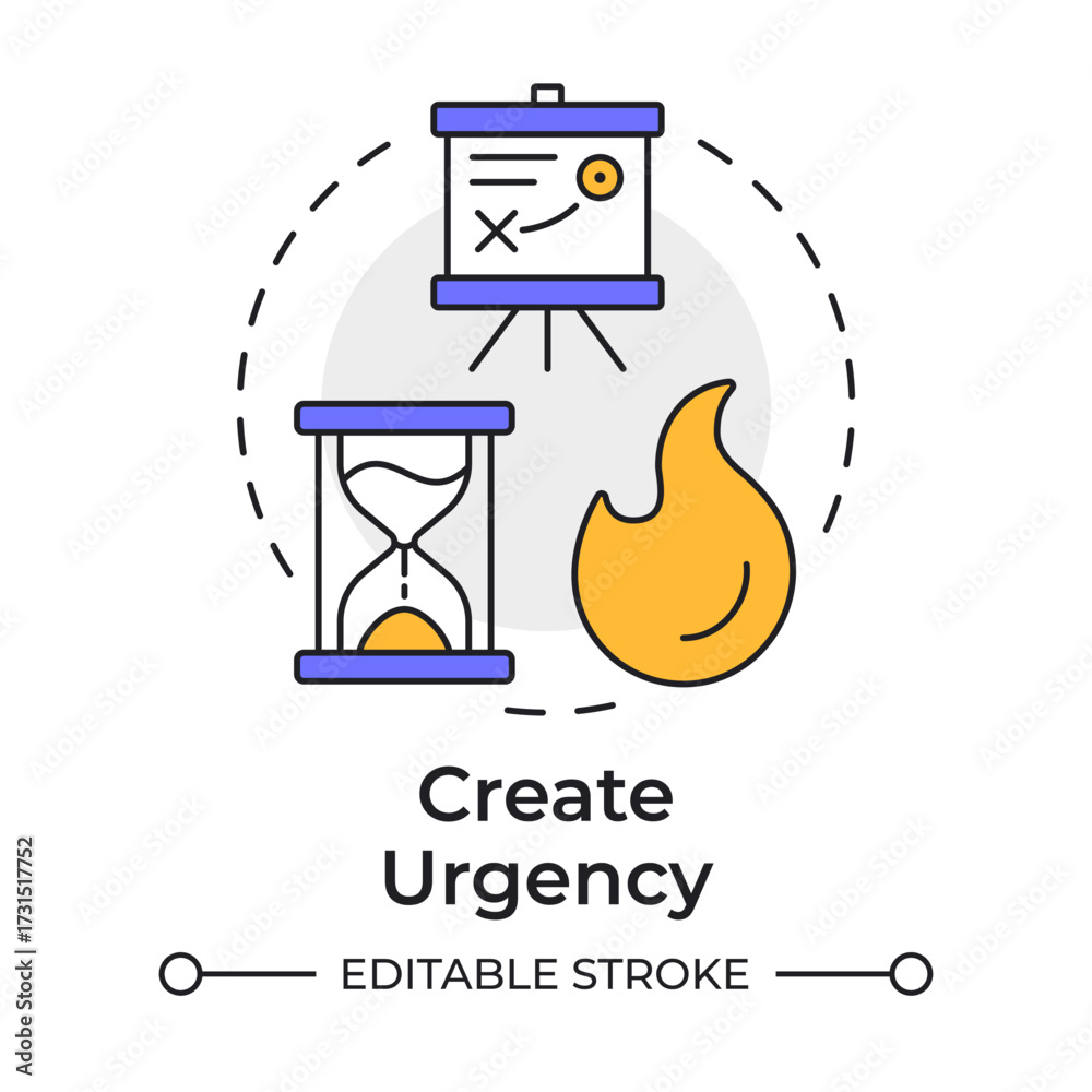 custom made wallpaper toronto digitalCreate urgence multi color concept icon. Importance of acting immediately. Kotter change management model. Round shape line illustration. Abstract idea. Graphic design. Easy to use in presentation