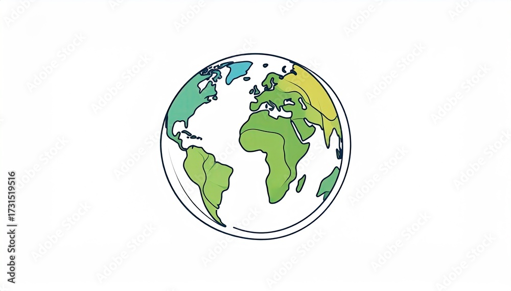 Obraz premium Simple colored world map