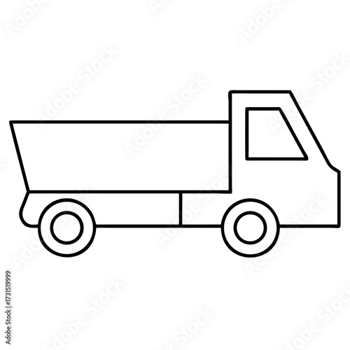 3d icon of outline icon of a dump truck