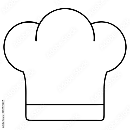 3d icon of outline of a chefs hat, symbolizing culinary profession and cooking