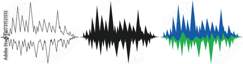 Sound wave vector illustration audio frequency waveform in different styles perfect for music production and sound engineering projects