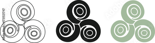 Triple spiral symbol Celtic triskelion design vector illustration for logo or tattoo