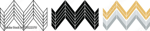 Abstract zigzag pattern in black white and gold vector illustration for backgrounds and modern designs