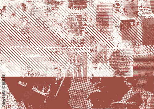 Glitch distorted geometric shape . Noise destroyed logo . Trendy cyber punk poster . Glitched frame .Grunge textured . Distressed effect .Vector shapes with a halftone dots screen print texture.