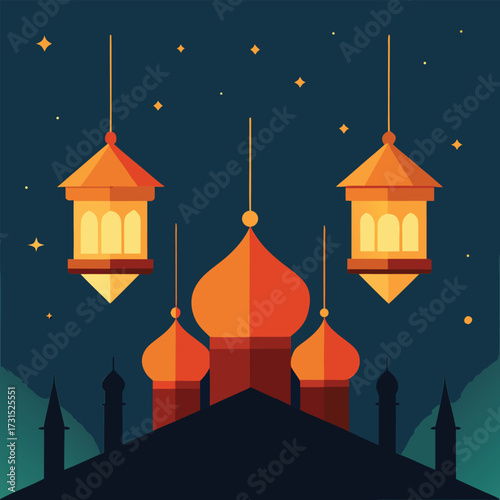 happy diwali banner featuring four glowing lantern (1).eps