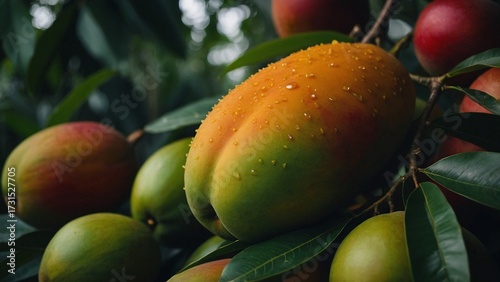 ripe apricots on the tree