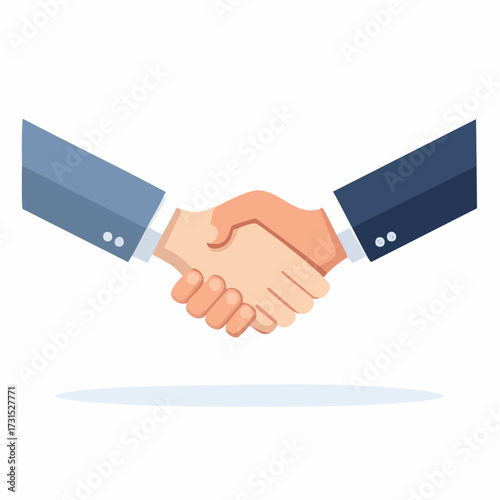 Professional business handshake icon representing a successful partnership, deal, and mutual agreement between two colleagues