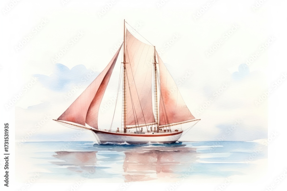 Fototapeta premium Sailboat watercraft vehicle yacht.