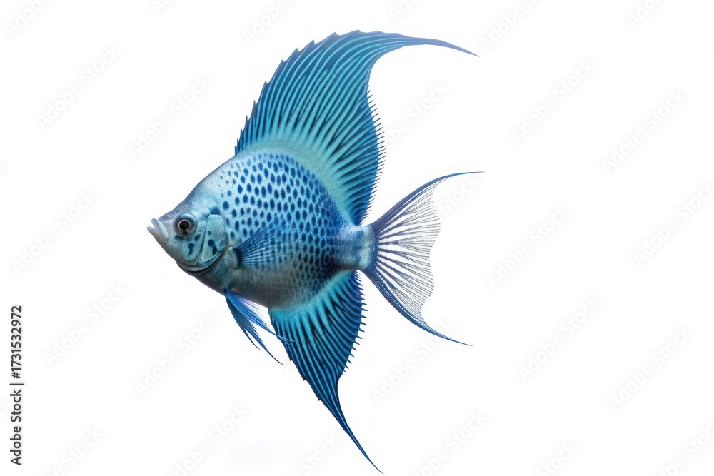Fototapeta premium Fish angelfish animal white background.