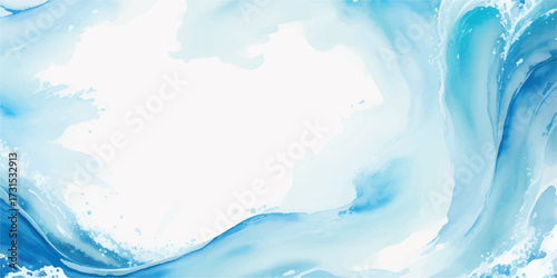 Abstract blue and white water wave vector illustration for digital design