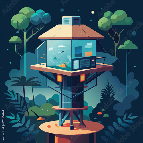 a high tech jungle observatory treehouse with holo (2).eps