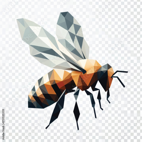 Geometric Honeybee Illustration.
