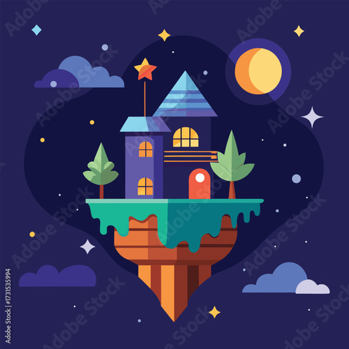 a secret starry night floating treehouse city  (1).eps