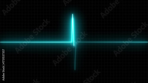 Neon Heartbeat or pulse. Vector illustration. sky line of heart rate. Heart pulse graphic. Neon heartbeat cardiogram