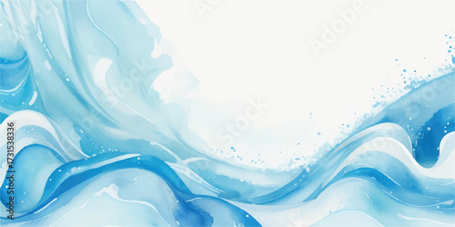 Abstract Water Illustration with Shades of Blue Depicting Calm and Peacefulness
