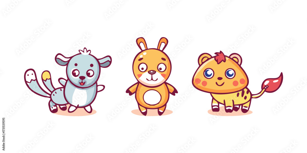 Obraz premium set of funny animals