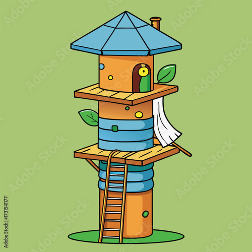 a vertical eco tower treehouse wrapped around a li.eps