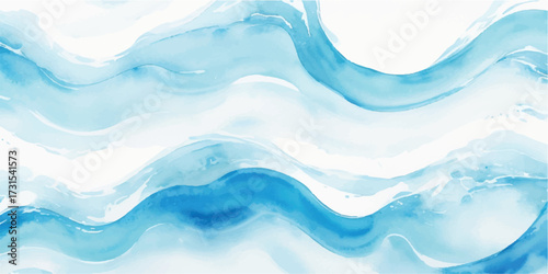 Abstract Watercolour Background with Shades of Blue and White creating a Calm Ambiance