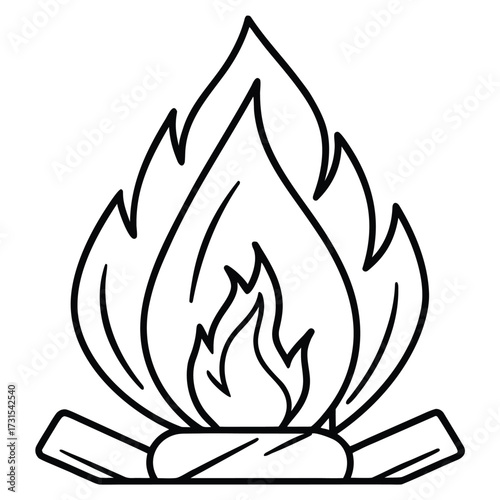 campfire vector illustration on white background (1).eps