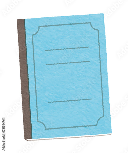 水色のノートのイラスト｜Blue Notebook Illustration