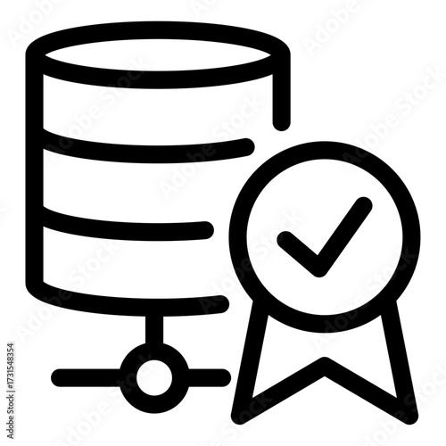 Database verified vector icon — approved secure data storage

