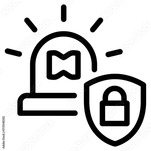Laptop with secure mail vector icon — safe email communication
