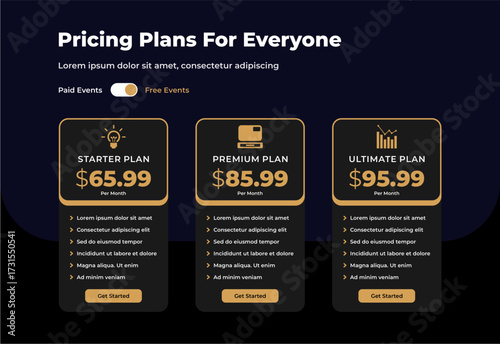 plan pricing table template design ui ultimate
