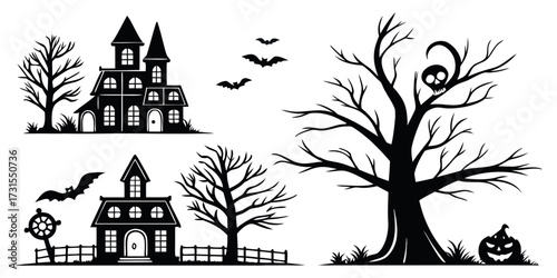Halloween Spooky Silhouettes Collection