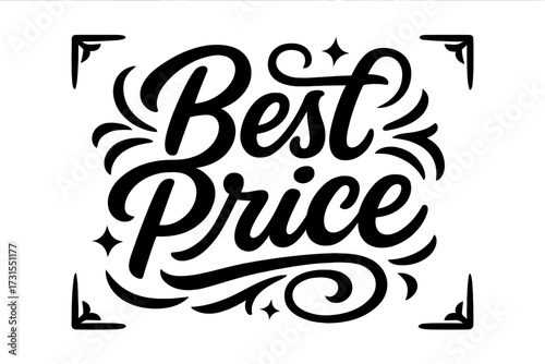 Best Price Typography. “Best Price”. modern hand lettering, smooth curves, balanced composition, clear