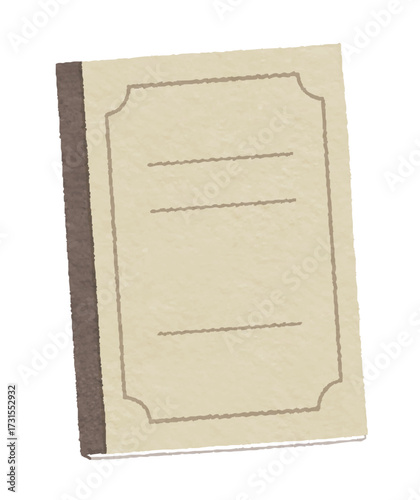 アイボリー色のノートのイラスト｜Ivory Notebook Illustration