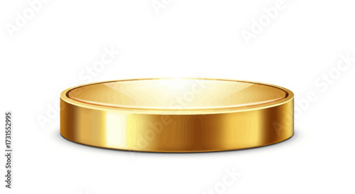 Elegant golden stage with shiny reflections isolated on white background, perfect for showcasing