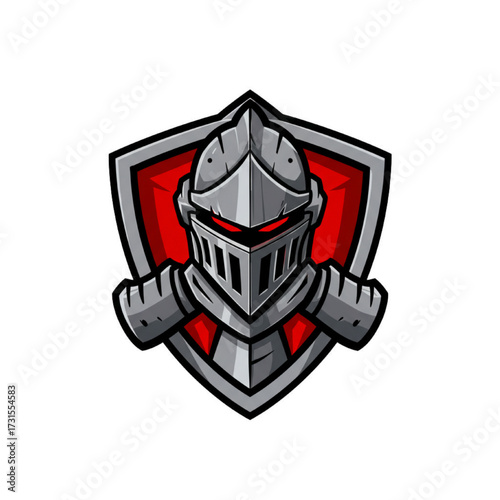 Knight Warrior Mascot Logo Vector Icon Esports Medieval Armor Shield