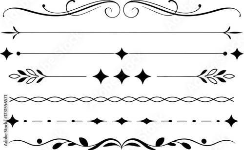 Elegant Black and White Dividers for Decoration and Design Projects