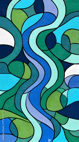 of blues and greens flowing organically forming a soothing ocean-inspired background with fluid and harmonious movement
