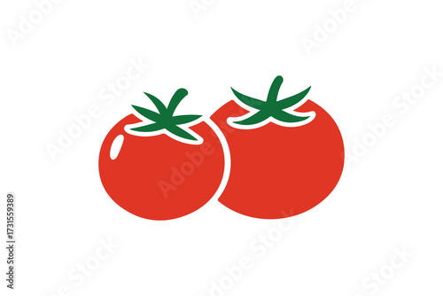 Minimal tomato vector illustration, Fresh organic red fruit