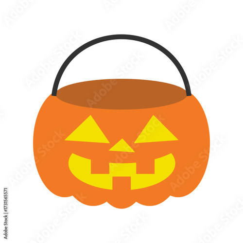 ジャックオランタンのお菓子入れ　ベクターイラスト　秋素材　ハロウィンの招待状・カードデザイン・ポスター・ウェブデザインの装飾