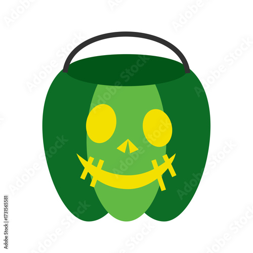 ジャックオランタンのお菓子入れ　ベクターイラスト　秋素材　ハロウィンの招待状・カードデザイン・ポスター・ウェブデザインの装飾