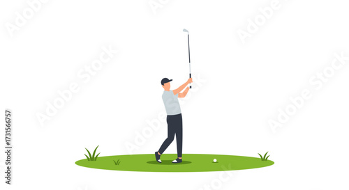 Vector Golfer Swing Illustration