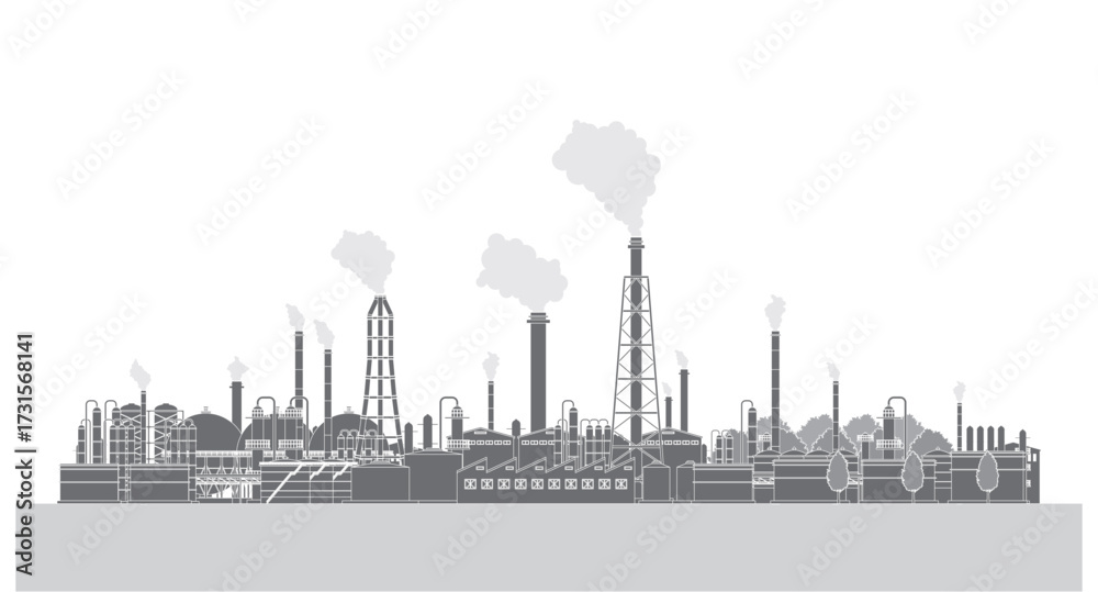 Obraz premium 工場地帯のベクターイラスト