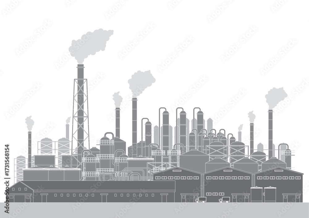 Obraz premium 工場地帯のベクターイラスト