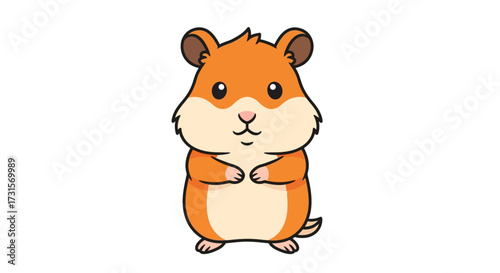 Adorable orange hamster illustration with a cute and playful design perfectly suitable for