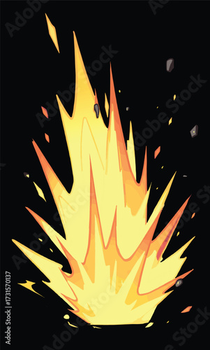 blazing flame fire eksplosion vector, fire eksplosion anime effect 
