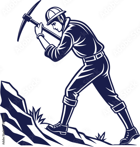 Mining icon silhouette vector graphic on a plain white background