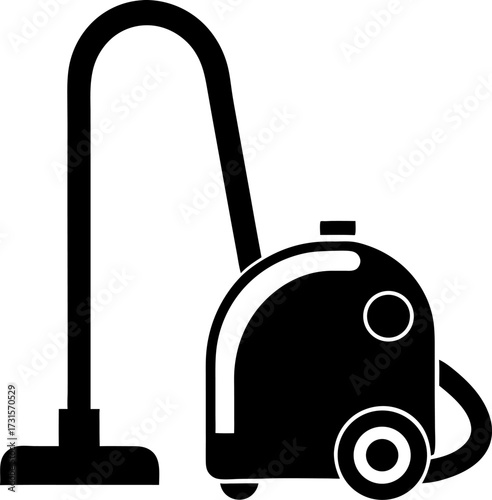 Simple black silhouette of a modern vacuum cleaner icon vector image