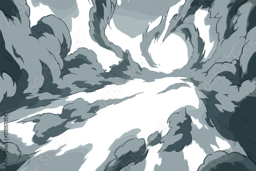 Anime Smoke Burst effect, Explosive Cloudburst vector,Dynamic Smoke Effect, Ink Cloud Swirl, Stylized Impact Smoke